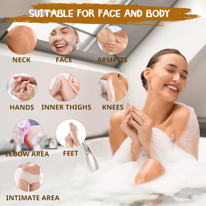 2PCS Turmeric Soap Bar, Natural Handmade Kojic Acid Soap for Face & Body, Dark Spot Acne Blackheads Remover for Even Skin Tone, Moisturizing Erase Fine Lines, Gentle Vitamins C Soaps with Foaming Nets