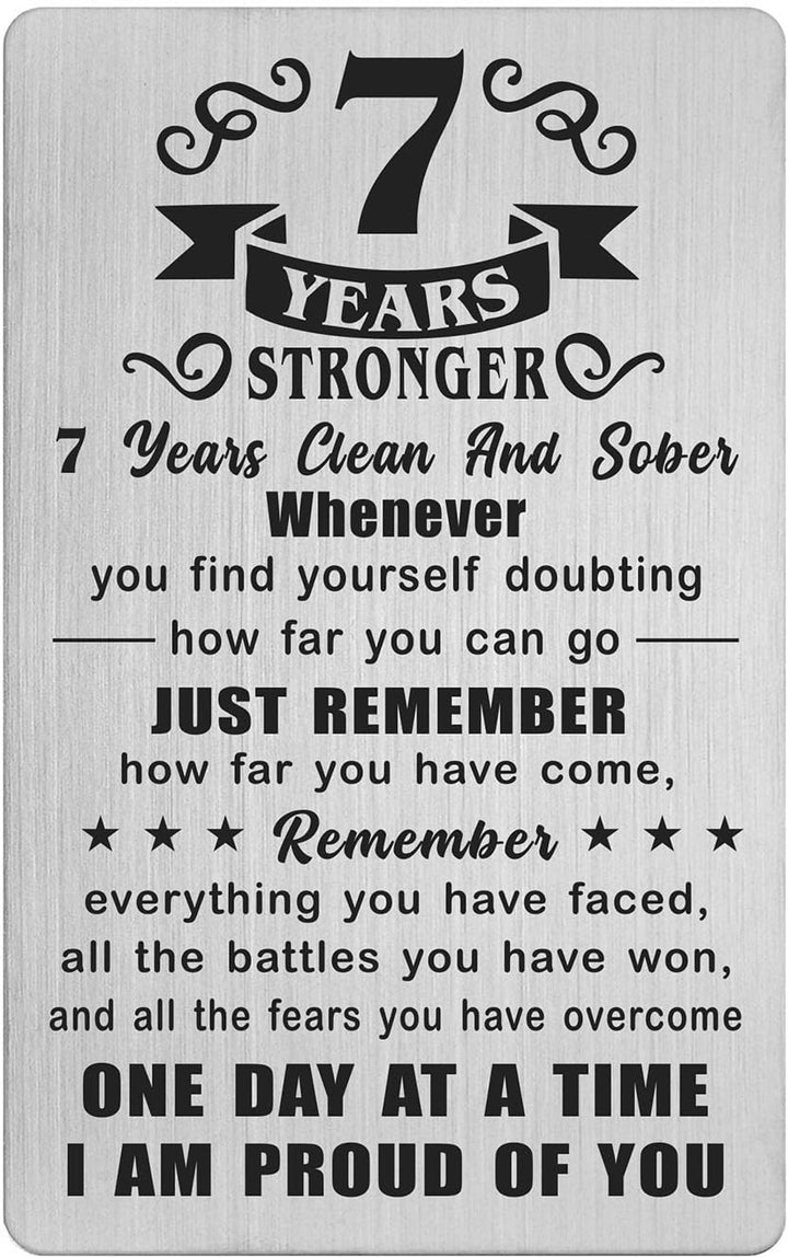 2 Year Sober Card - 2 Year Sobriety Gifts for Women Men - 2 Year Clean and Sober Gifts - 2 Yr Addiction Recovery Engraved Wallet Cards Token