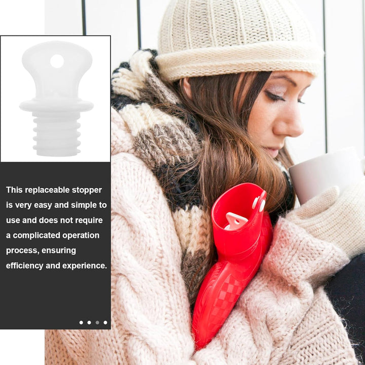 Hot Water Bottle Plug 2Pcs Hot Water Bottle Stopper Rubber Small White Cover Lids