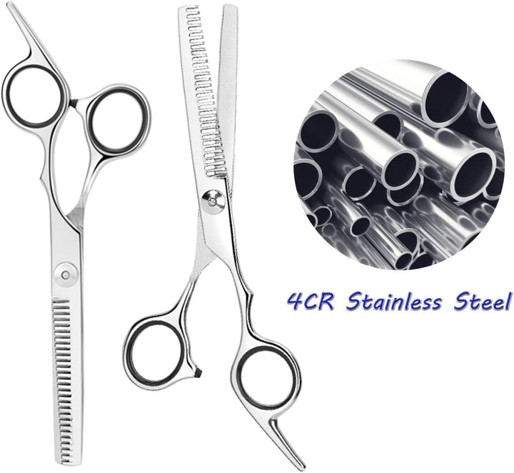 Professional Thinning Shears Hair Cutting Teeth Scissors(6.7-Inches),Stainless Steel Haircut Scissor with Fine Adjustment Screw for Home Salon,Barber Hairdressing Scissor for Women Men Kids