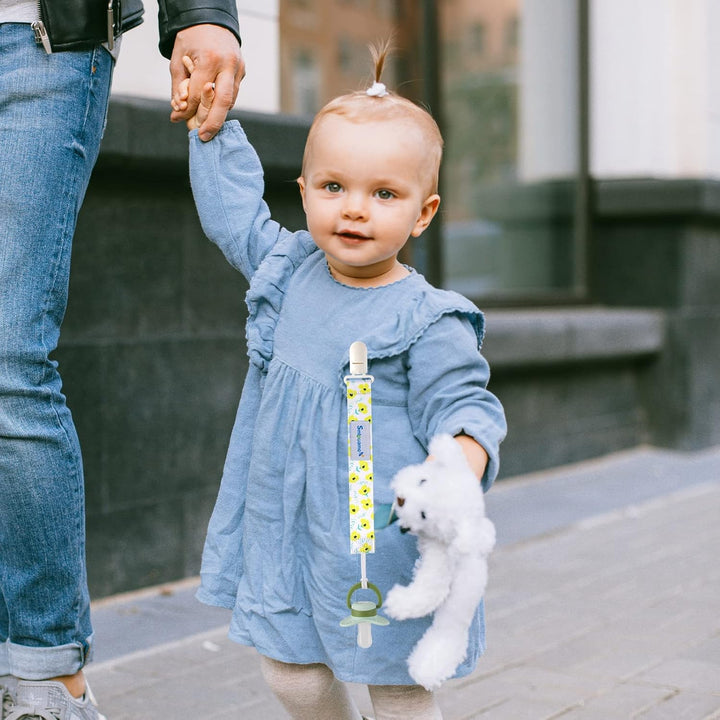 Dummy Clips Girl,6 Pack BPA Free Soother Chain,Pacifier Holder Clips for Teether Toy,Baby Dummy Strap Clip Universal Design Fit All Pacifiers Baby Teething Toys,Newborn Baby Shower(Fruit)