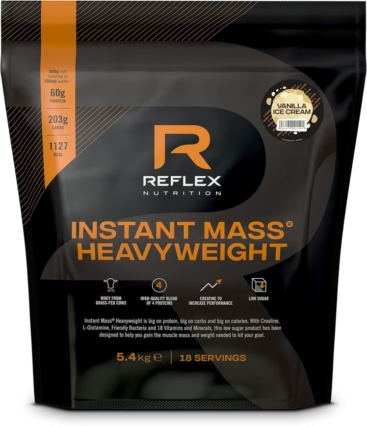 Nutrition Instant Mass Heavyweight - Mass Gainer - over 1000 Kcal per Serving, 60G Protein, Creatine - High Calorie Post Workout or before Bed Protein Shake (Chocolate Perfection, 2 Kg)