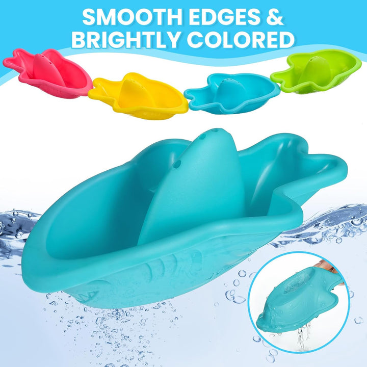 Baby Bath Toys for 1 2 3 4 Year Olds Toddler Kids - 10PCS Mould Free Water Play Swimming Pool Toys No Mould Watering Can Bath Boats Bath Cups Water Wheel for Children Boys Girls