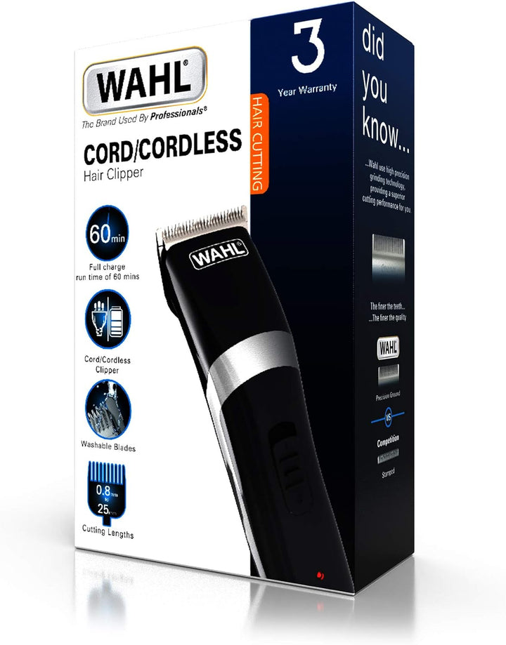 Cord/Cordless Hair Clipper, Gifts for Him, Rechargeable Cordless Clippers, Clipper Kit for Men, Rinseable Blades, Home Hair Cutting, Clippers with Guide Combs