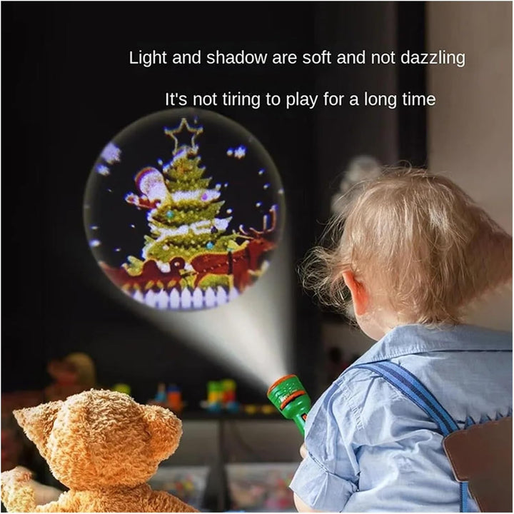 Christmas Projector Flashlight Halloween Children'S Toys Camera Projection Light Luminous Toys Fun Puzzle Early Education(Rosso)