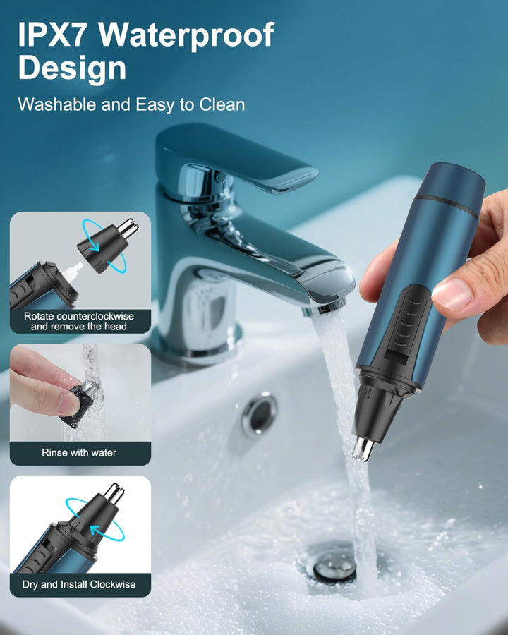 Nose Hair Trimmer for Men 2025 Painless Noses Trimmer Rechargeable Nasal Hair Trimmers for Men,Professional Nose Hair Trimmer with IPX7 Waterproof,Dual Edge Blades for Easy Cleansing