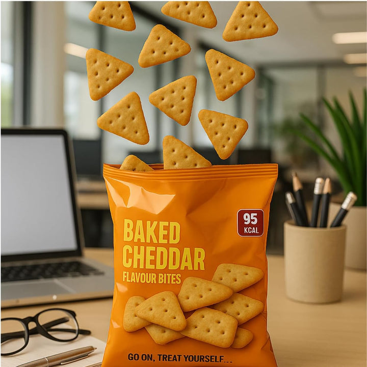 Crisps Variety Snack Pack – 12 Bags (6X Cheddar Bites & 6X Sour Cream and Chive) – High Protein Slim Fast Style Snack Bundle with AETN Meal Planner Guide