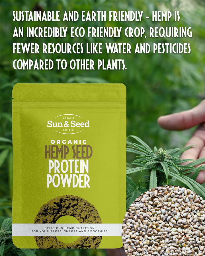 Organic Hemp Seed Protein Powder 300G by  – Raw, Plant-Based Superfood – High Protein, High Fibre, Low Fat – Vegan, Gluten-Free, Omega-3 Rich – EU Grown – Smoothies, Baking, Cooking