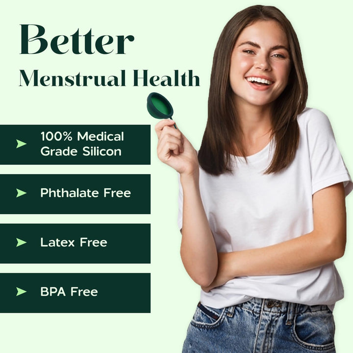 Reusable Menstrual Disc Set of 2 (Small & Large) with Storage Bag, Medical-Grade Silicone, Soft Period Disc, Medium Flow Kit, Feminine Hygiene & Care | Tampons, Pads & Cups Alternative (Green)