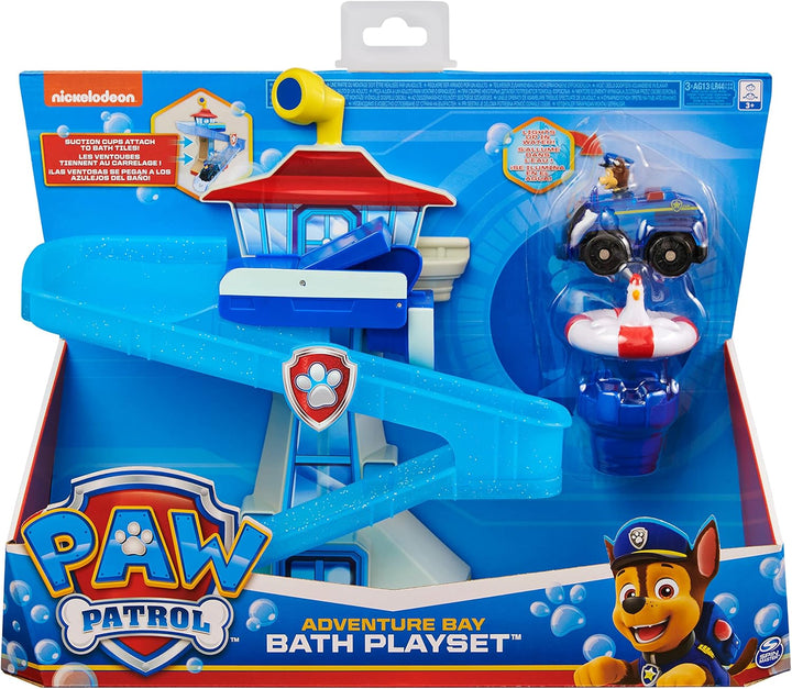 Adventure Bay Bath Playset with Light-Up Chase Vehicle, Bath Toy for Kids Aged 3 and Up