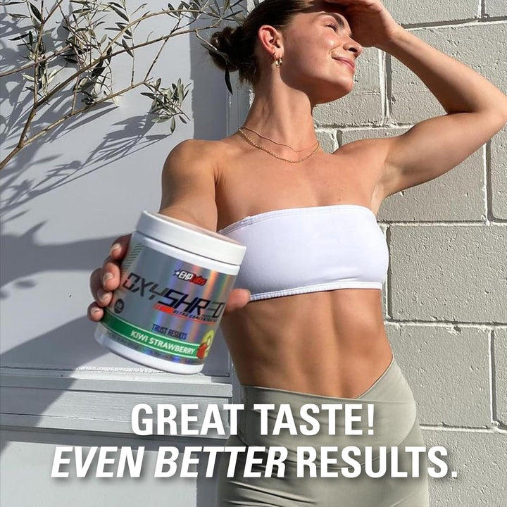 Oxyshred Pre Workout Powder & Shredding Supplement - Preworkout Powder with L Glutamine & Acetyl L Carnitine, Energy Boost Drink - Kiwi Strawberry, 60 Servings