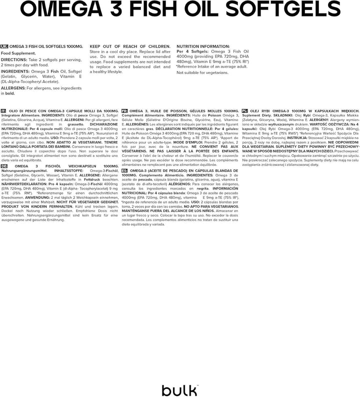 Omega 3 Fish Oil Softgels, 1000 Mg, Pack of 90