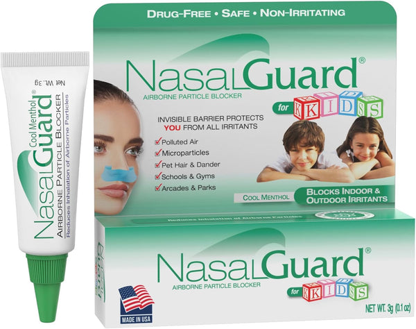 Allergy Relief & Allergen Blocker Nasal Gel for Kids - Dust, Pet Hair & Dander Blocker - Drug-Free, Safe for Kids, Non-Irritating, Moisturizing, Made in USA (0.1 Oz) Cool Menthol