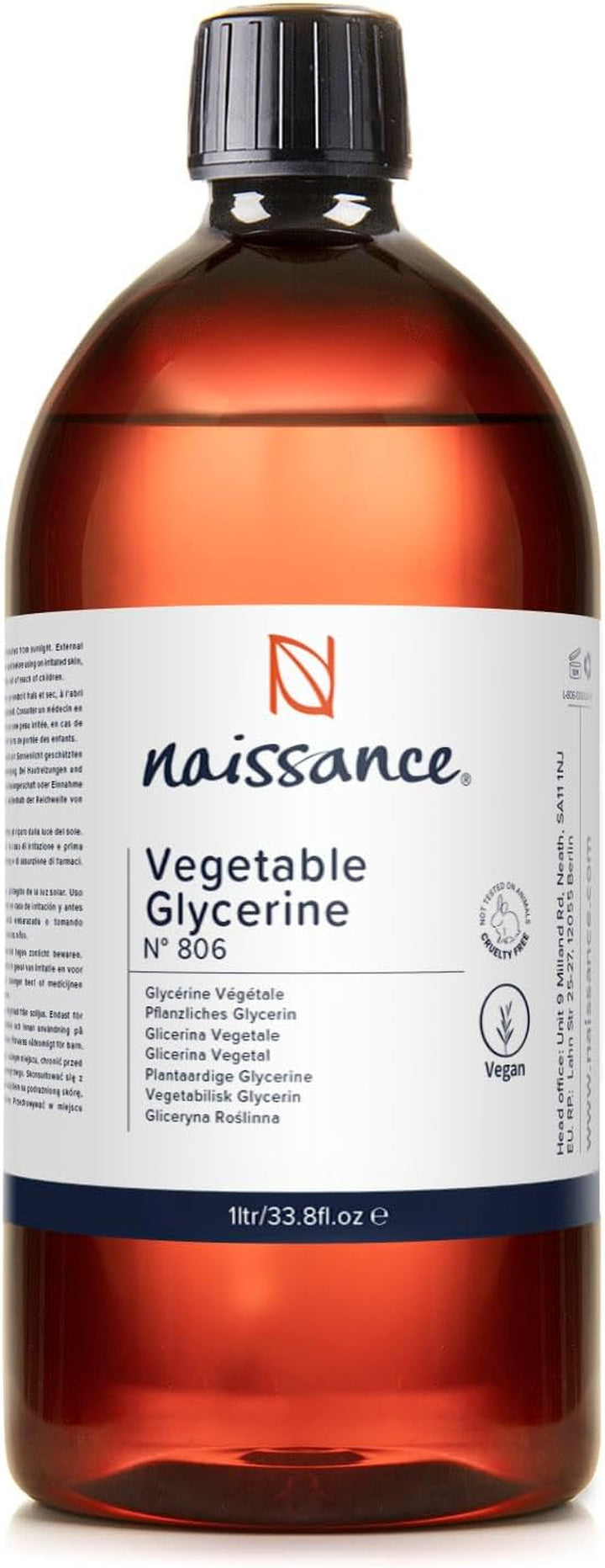 Vegetable Glycerine (Glycerol) Liquid (No. 806) 250Ml - 100% Pure & Natural Glycerin, Premium EP/BP/USP Pharmaceutical Grade, Natural Humectant, Fragrance Free