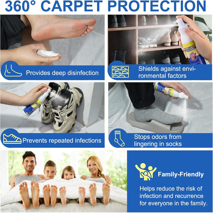 120Ml Athletes Foot Spray - Athletes Foot Spray for Fast Relief & Fungal - Antifungal Treatment for Itchy, Dry Feet - Instant Cooling Effect - 98% Natural Formula for Men & Women