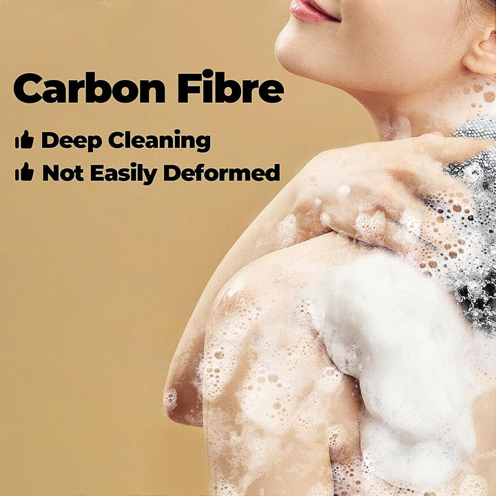 Japanese Exfoliating Towel,Extra Long Exfoliating Washcloth,Exfoliating Body Scrubber,For Men Women Exfoliation,Body Scrubbing Brush Loofah Exfoliator 1 Pcs (3D Black Grid/1Pcs)