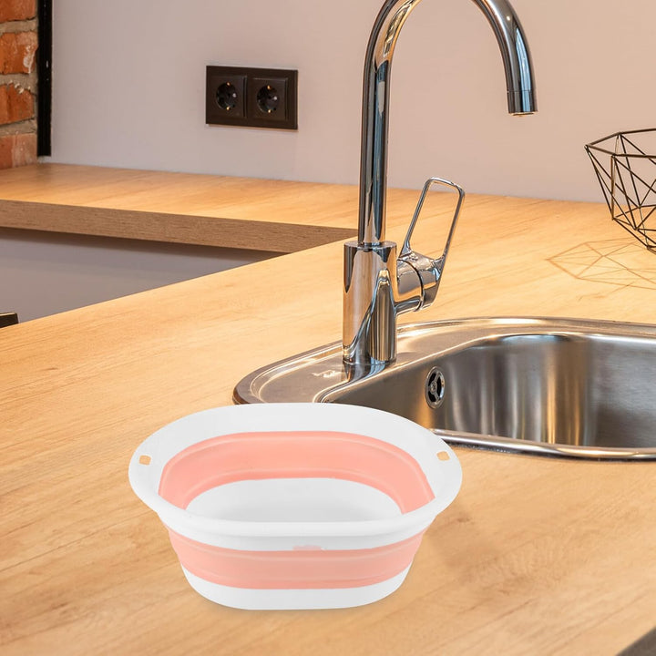 Foldable Portable Wash Basin Tub with Hook for Easy Drainage Space-Saving Collapsible Washbasin for Feet Face Hands Washing Lightweight Household Travel Bath