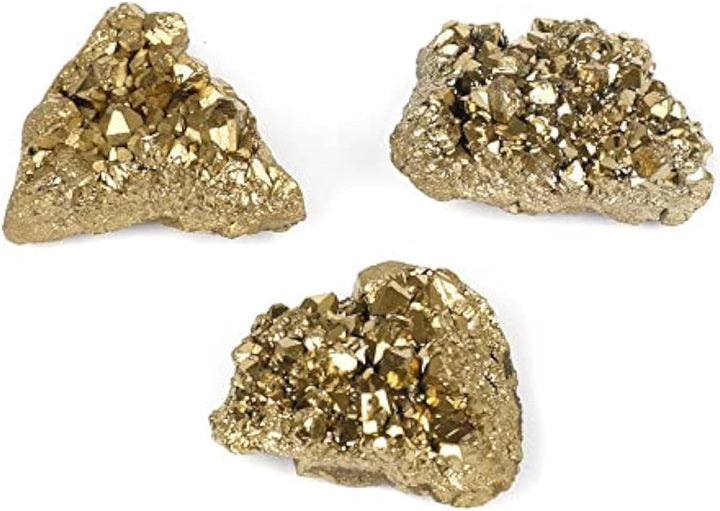 2Pcs Natural Pyrite Stone and Minerals Natural Crystal Quartz Stone for Divination Chakra Energy Healing Stones