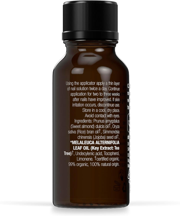 Tea Tree Nail Solution, Purifying, Conditioning , Mens, Womens, Natural, Vegan, Cruelty-Free, Paraben & Sls-Free, Recyclable & Recycled Ocean Bound Plastic, Certified Organic, 10Ml