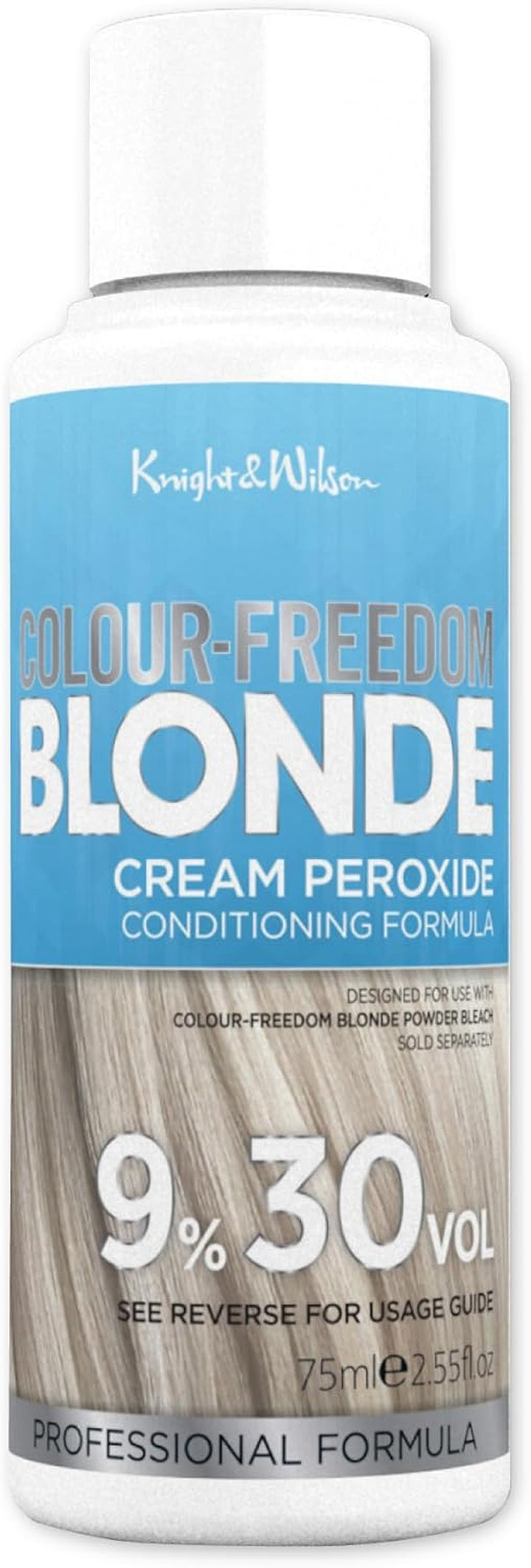 Colour Freedom Blonde Developer 9% 30 VOL. Permanent Lightening High Lift Cream Developer for Use with Colour Freedom Ultra Lifting Powder Bleach. 75Ml