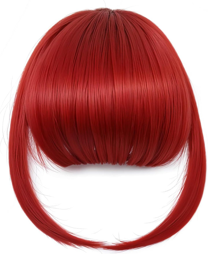 Clip in Fringe, Clip in Bangs for Women Hair Extensions with Temples Hairpieces, Fashion Wispy Bangs Fringe Air Bangs Clip for Daily Wear Y7LHJFP (Dark Brown)