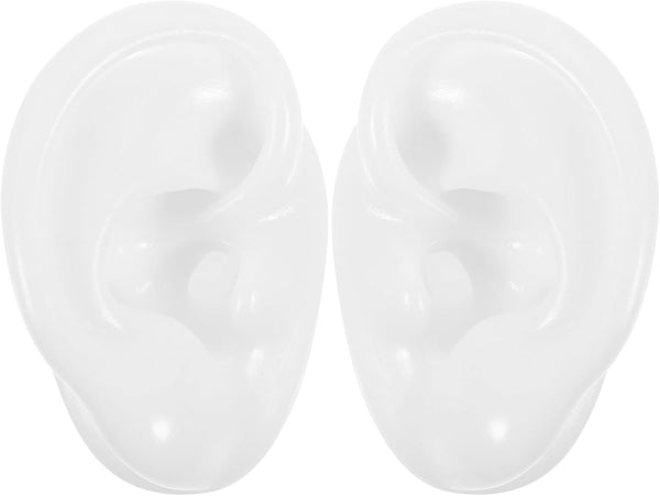 Silicone Artificial Ear Mold for Teaching Ear Cleaning and Hearing Aid Display Realistic in White Odorless for Practice and Demonstration