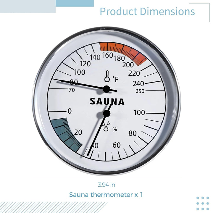 Sauna Thermometer Hygrometer, 2 in 1 Fahrenheit Thermometer Hygrometer for Sauna Room, Indoor Humidity Temperature Monitor Gauge Sauna Accessories
