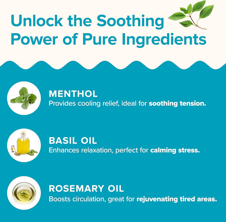 Cooling Forehead Patch for Hot Flashes, Menopause, Head Discomfort, Head Tension - Infused with Basil & Rosemary - Designed Specifically for Hot Flashes