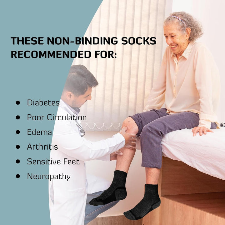 Bamboo Diabetic Socks for Women: Extra Wide Top Ankle Socks for Men - Non Elastic Gentle Loose Seamless for Swollen Feet Size 6-11 5 Pairs