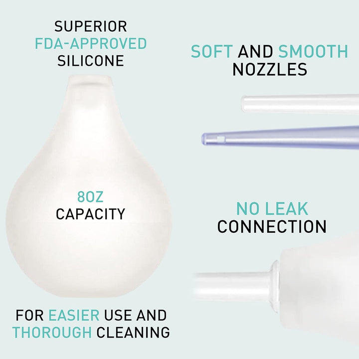 8Oz Enema Bulb Kit Anal Cleaner Enema for Men & Women with 4 Nozzles Anal Douche Colon Cleaning (Transparent)