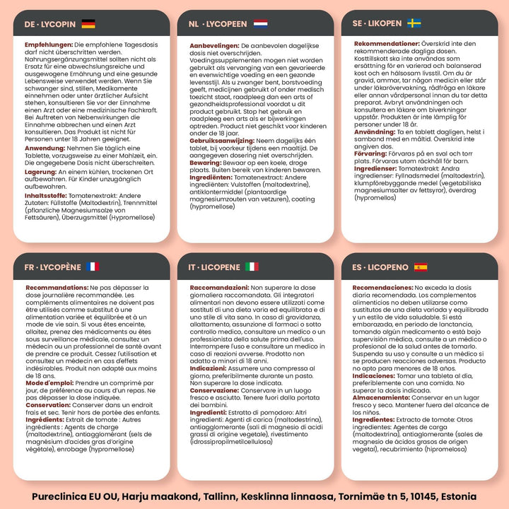 Lycopene 50Mg X 180 Tablets (6 Months Supply). 300% Strength of Regular Lycopene Tablets.