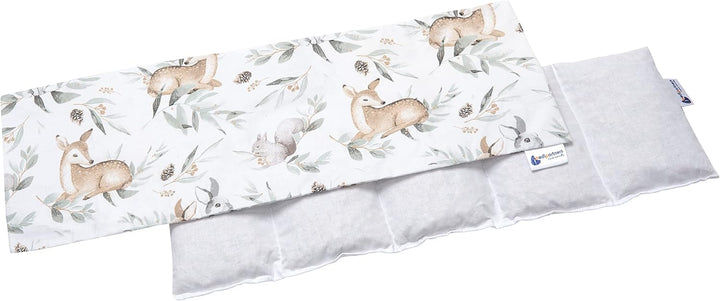 Cherry Stone Pillow 60X20Cm 800G 100% Cotton 5-Chamber Eco Natural Heat Pillow Cold Therapy Removable Pillowcase (Grid)