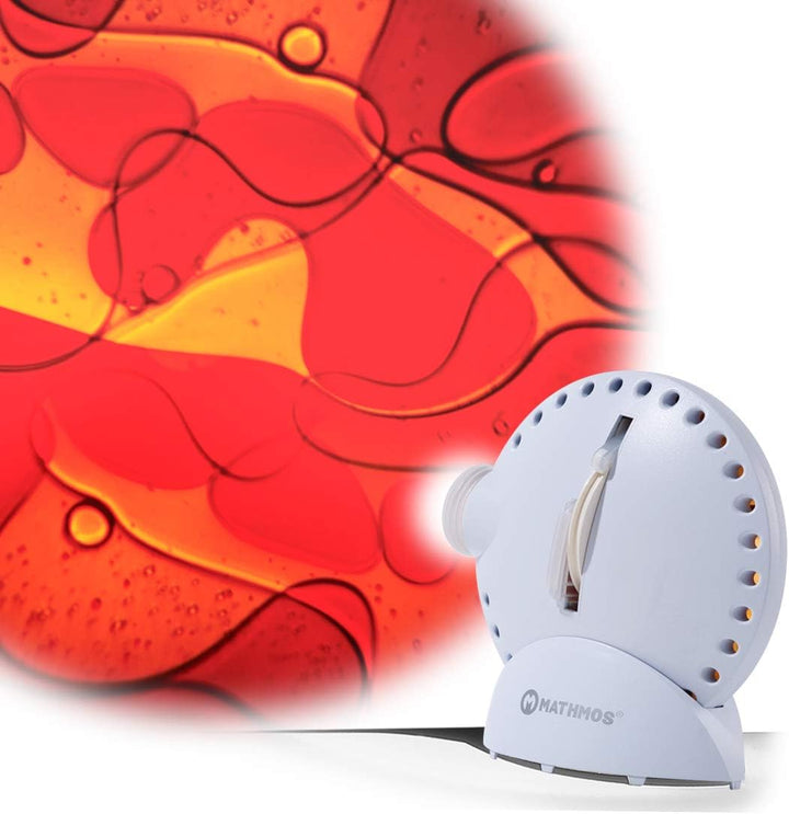 Sensory Room Projector - White with Lava Lamp Effect Wheel - Yellow/Red