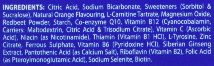 Energy Orange - 10 Dissolving, Multivitamins Effervescent Tablets for Man, Natural Orange Flavour, by