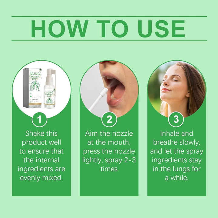 Lung Cleansing Spray,Natural Respiratory Cleanse Breathe Spray,Mullein Leaf Extract for Lungs,Herbal Spray Cleaning Spray,Breath Spray,Throat Spray,Lung Mucus Cleaner,Fresh Breath Spray,Lung Cleanser