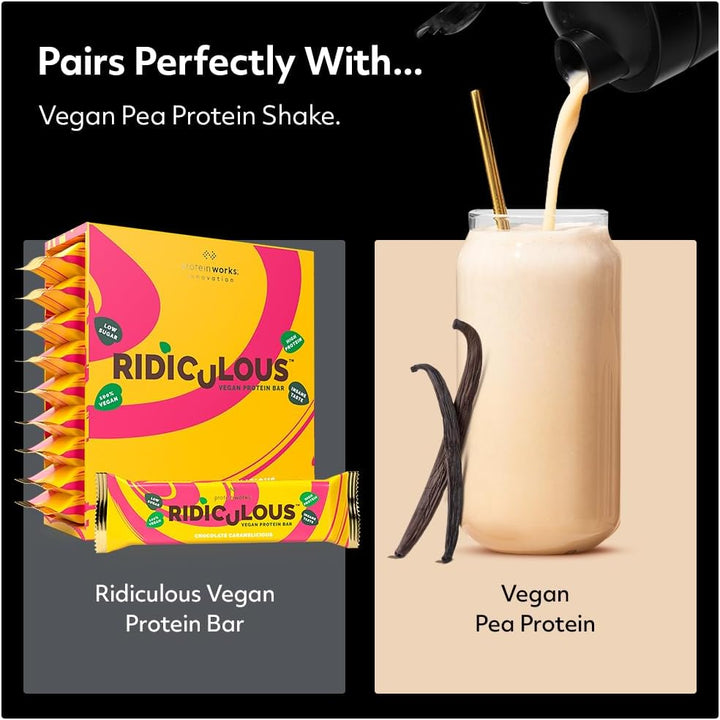 Protein Works - Vegan Pea Protein, Unflavoured, Premium Vegan Protein, Pea Protein Isolate, 24G Protein per Serving, Low Fat, Low Carbs, 100% Plant-Based & Natural, 16 Servings, 500G