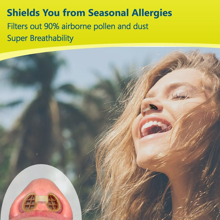 Allerscreen Nasal Filters, Model 2024, Seasonal and Dust Allergies Aid (L, 3 Nasal Filters+12 Replacements)