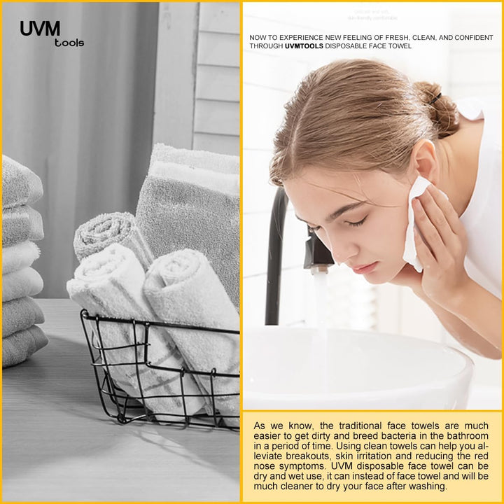 Face Towel 120 Count Disposable Face Wipes Cloths for Washing Soft Cotton Dry Baby Wipes, Skincare, Makeup Remover (PEARL PATTERN)