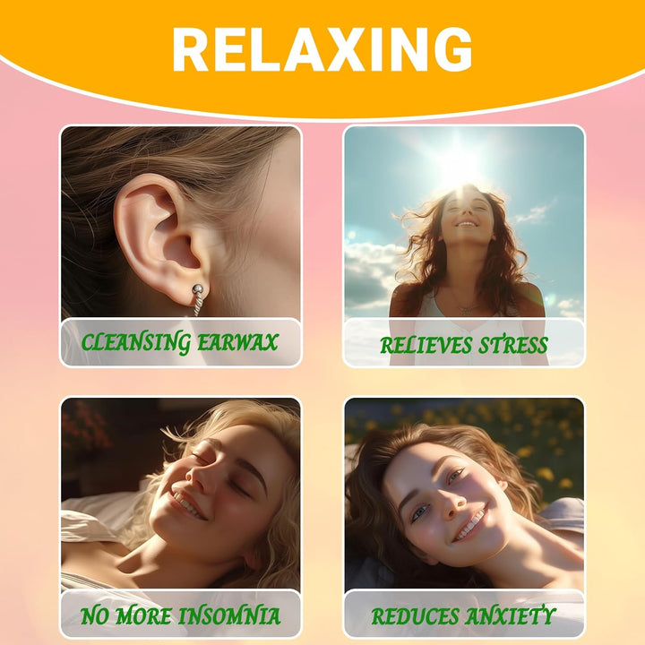 20 Pcs Ear Candles,All Natural Ear Candles Beeswax Candling Cones, Ear Wax Candles,100%Non-Toxic Cylinders Fragrance Hollow Cone Candles With(20 Ear Candle)+10 Protective Disks+30 Cotton Swab