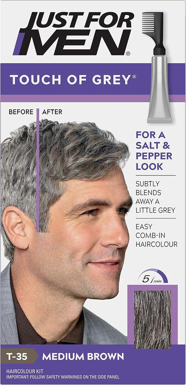 Touch of Grey, Black Hair Dye for a Natural Salt & Pepper Look, T55