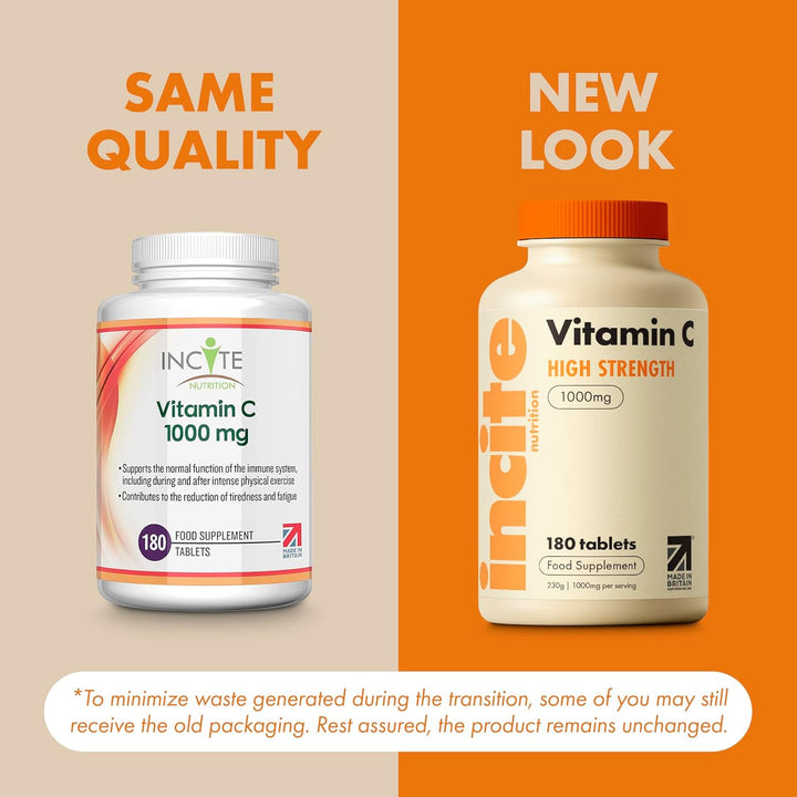 Vitamin C 1000Mg | 180 Premium Tablets (6 Month’S Supply) | High Dose Quality Ascorbic Acid | Suitable for Vegetarian & Vegans| Made in the UK by ®