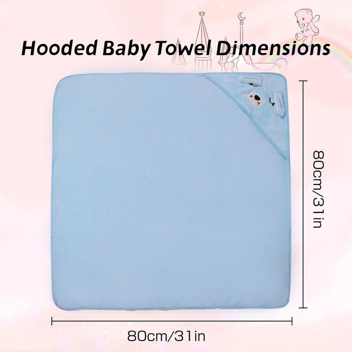 Baby Towels with Hood - Ultra Soft Hooded Baby Bath Towel, Unique Animal Design for Boy & Girl, Blue Dog
