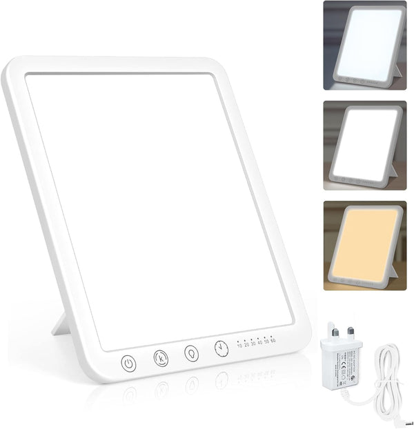 SAD Lamp - 15000 Lux Light Therapy with 3 Color Temperature, 6 Timer, Memory Function, Touch Control for Office/Desk/Home/Sleep