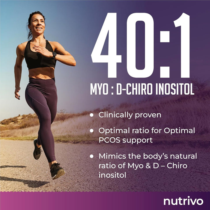 Myo Inositol & D Chiro Inositol - 120 Capsules | PCOS Supplement Supports Fertility, Weight Loss & Hormone Balance | Inositol 2000Mg, D- Chiro Inositol, Folic Acid, Chromium | Alternative to Tablets