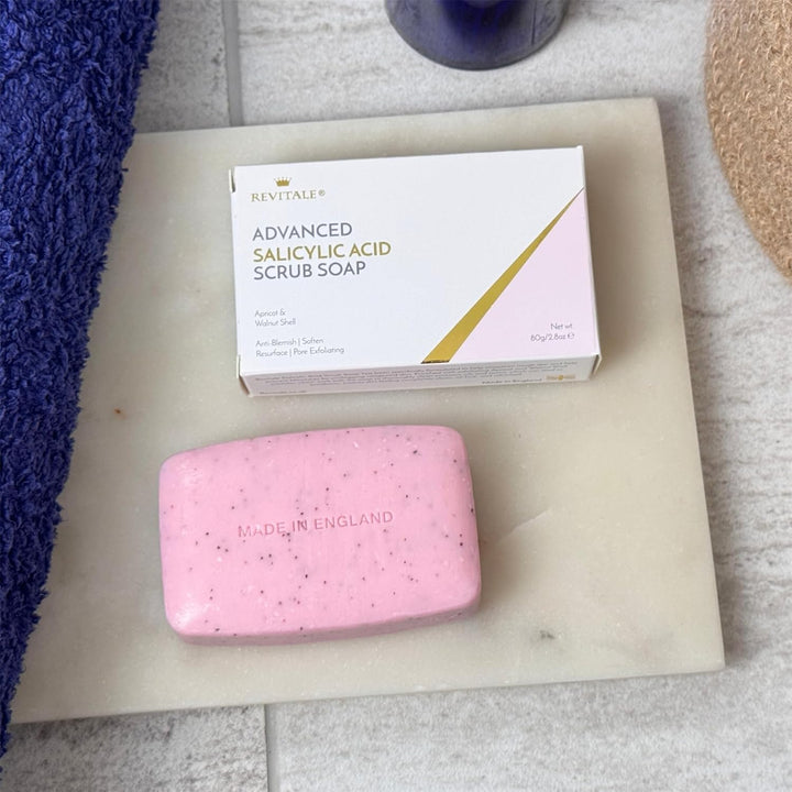 Advanced BHA Salicylic Acid Scrub Soap – Exfoliating Bar for Face & Body, Deep Pore Cleanser, Anti-Blemish, Skin Softening