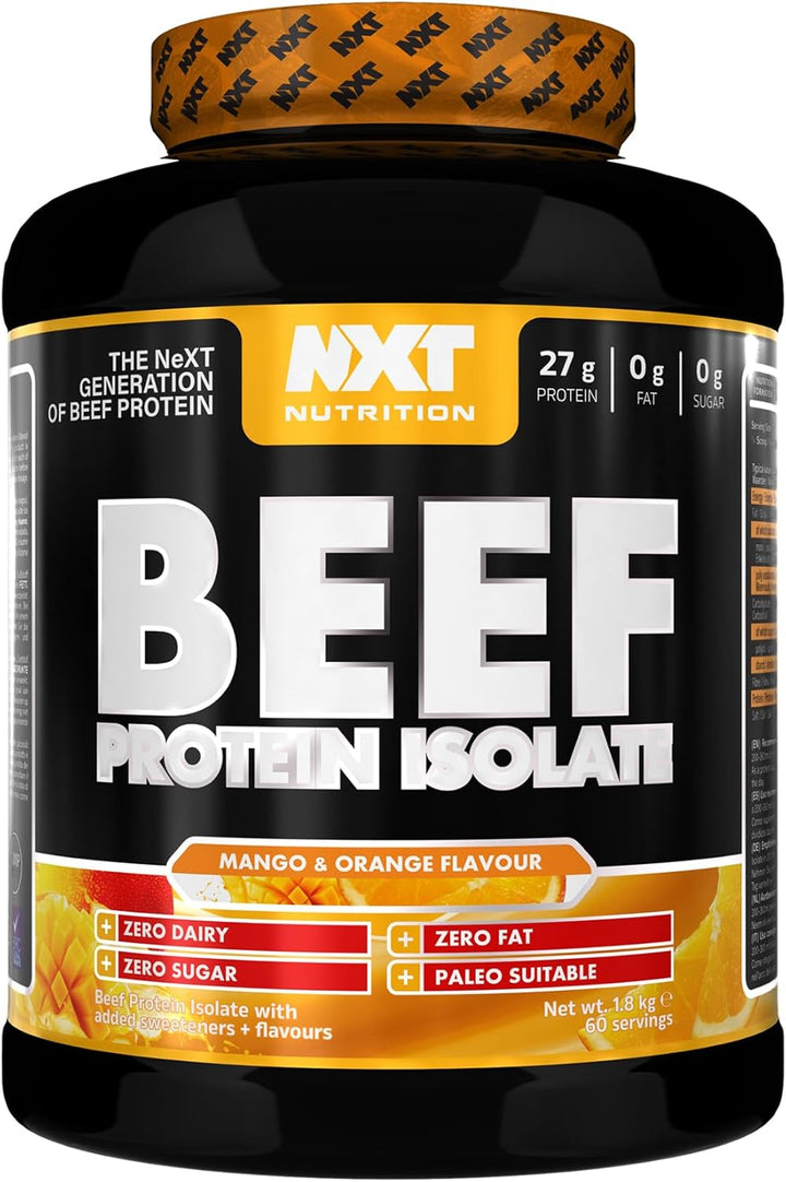 Beef Protein Isolate Powder - Protein Powder High in Natural Amino Acids - Paleo, Keto Friendly - Dairy and Gluten Free - Muscle Recovery | 1.8Kg | Ice Blast