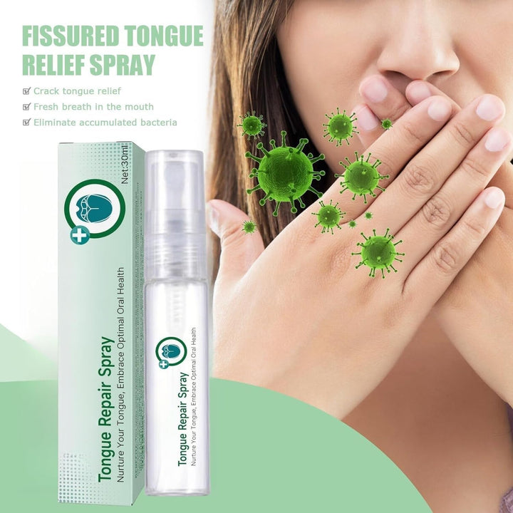 Tongue Repair Spray,Sore Tongue Relief,Mint Breath Spray,Breath Freshener Spray,Instant Dry Mouth Relief,Tongue Relief Treatment,Tongue Repair Spray for Dryness, White Coating and Bad Breath