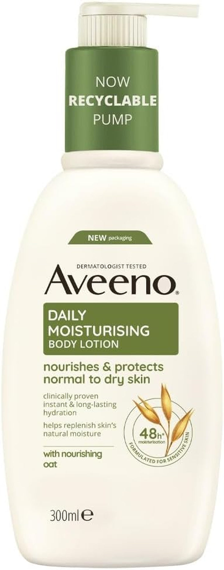 Daily Moisturising Body Lotion, with Soothing Oats & Rich Emollients, Suitable for Sensitive Skin, Nourishes and Protects Normal to Dry Skin, Fragrance Free, 300Ml