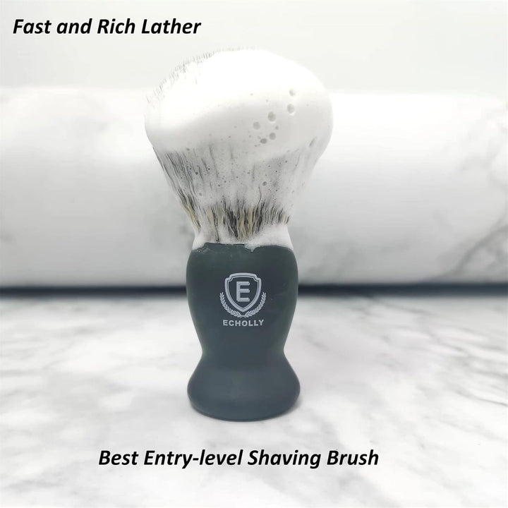 Shaving Brushes for Men-Premium NO Shedding Bristle Shaving Brush-Vegan Lather Shave Brush-Luxury Fast Beard Brush-Perfect Gifts for Men,Boyfriends,Fathers(Rubber Handle)