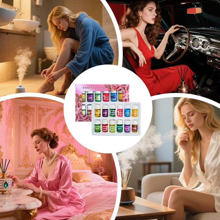 Diffuser Oils – 12 Pieces Fragrance Oil for Humidifiers – Natural Scents Soluble 2Ml Atmosphere for Car Interior Room